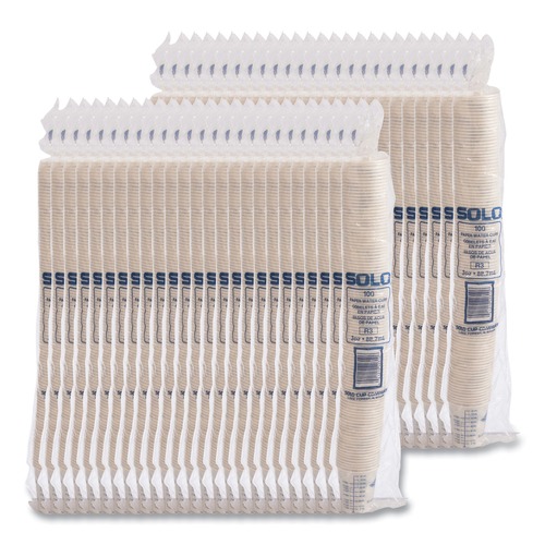  | SOLO R3-43107 3oz Paper Medical & Dental Graduated Cups - White/Blue (100/Bag, 50 Bags/Carton) image number 0
