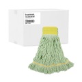 Mops | Boardwalk BWK1200LCT EcoMop Recycled Fiber Looped-End Mop Heads - Large, Green (12/Carton) image number 2