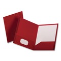 Office Jansan | Oxford 57411EE 100-Sheet Capacity 11 in. x 8.5 in. Poly Twin-Pocket Folder - Opaque Red image number 3