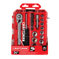 Hand Tool Sets | Craftsman CMMT12012L 3/8 in. Drive 6 Point SAE Mechanics Tool Set (24-Piece) image number 4