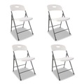 Office Jansan | Alera ALEFR9402 18.19 in. Seat Height 225 lbs. Capacity Molded Resin Folding Chair - White (4/Carton) image number 5