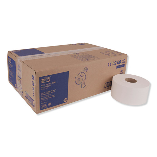 Toilet Paper | Tork 11020602 3.48 in. x 751 ft. Septic Safe, 2-Ply Advanced Jumbo Bath Tissue - White (12 Rolls/Carton) image number 0