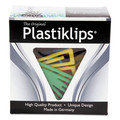 Paper Clips, Binder Clips, & Fasteners | Baumgartens BAULP1700 Plastiklips Smooth Paper Clips - Assorted Colors/Extra Large (50/Box) image number 1