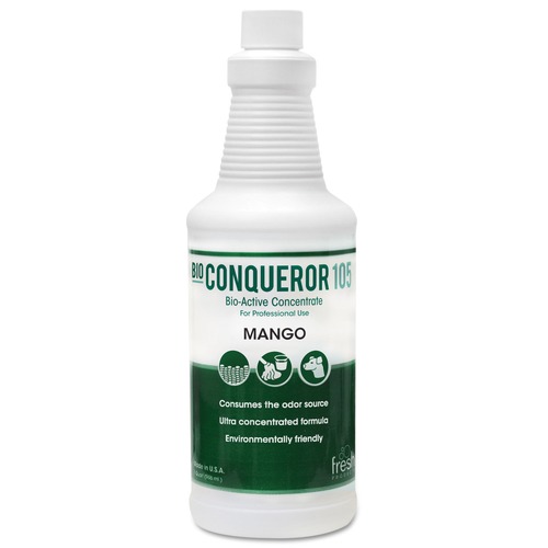 Cleaning & Janitorial Supplies | Fresh Products 12-32BWB-MG 32 oz. Bio Conqueror 105 Enzymatic Odor Counteractant Concentrate - Mango (12/Carton) image number 0