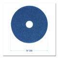 Office Jansan | Boardwalk BWK4014BLU 14 in. Diameter Scrubbing Floor Pads - Blue (5/Carton) image number 3