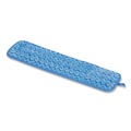 Mops | Rubbermaid Commercial FGQ41000BL00 Split Nylon/Polyester Blend 18 in. Microfiber Wet Room Pads - Blue (12/Carton) image number 1