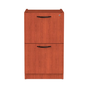 Alera 15.63 in. x 20.5 in. x 28.5 in. Valencia Series 2-Drawer Full File Pedestal - Medium Cherry