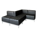 | Alera ALEQB8016 QUB Series 26.38 in. x 26.38 in. x 30.5 in. Corner Sectional - Black image number 4