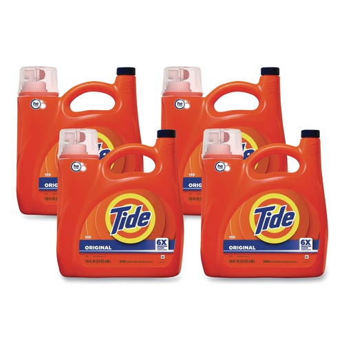 Cleaning & Janitorial Supplies | Tide 80866053 132 oz HE Liquid Laundry Detergent - Original Scent (4/Carton) image number 0