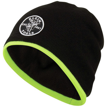 HATS | Klein Tools 60391 Knit Beanie - One Size, Black/High Visibility Yellow