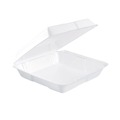 Food Trays, Containers, and Lids | Dart 95HT1R 9.25 in. x 9.5 in. x 3 in. Foam Hinged Lid Containers (200/Carton) image number 0