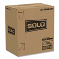 Food Service | SOLO 412SIN-0041 12 oz. Paper Hot Drink Cups in Bistro Design - Maroon (50/Pack) image number 1