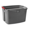 Storage Accessories | Rubbermaid Commercial FG262888GRAY 18 in. x 14.5 in. x 10 in. 19 qt. Plastic Double Utility Pail - Gray image number 1