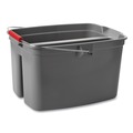 Storage Accessories | Rubbermaid Commercial FG262888GRAY 18 in. x 14.5 in. x 10 in. 19 qt. Plastic Double Utility Pail - Gray image number 1