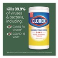 Disinfectants | Clorox 01594 7 in. x 8 in. 1-Ply Disinfecting Wipes - Crisp Lemon, White (35/Canister, 12 Canisters/Carton) image number 7