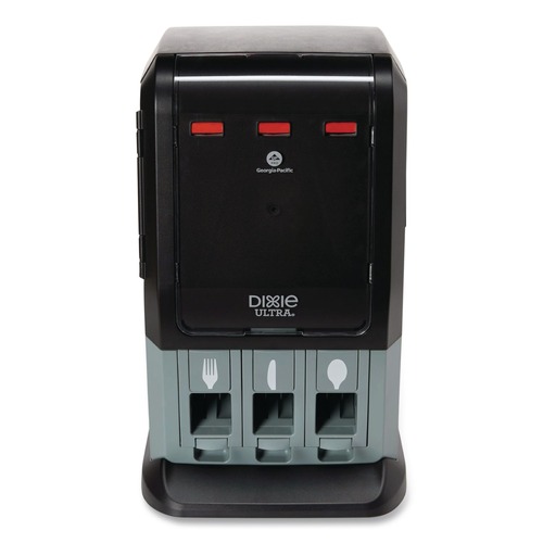 Tabletop and Serveware | Dixie DUSSTDSP3MINI 13.15 x 31.03 x 17.5 Tri-Tower Mini Dispenser - Black/Gray image number 0