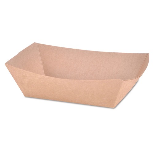 Food Trays, Containers, and Lids | SCT SCH 0513 1 lbs. Capacity Paper Eco Food Trays - Brown (1000/Carton) image number 0