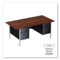  | Alera ALESD7236BM 72 in. x 36 in. x 29.5 in. Double Pedestal Steel Desk - Mocha/Black Chrome-Plated Legs image number 4