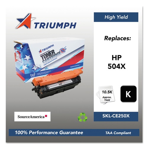 Ink & Toner | Triumph SKL-CE250X 751000NSH1104 Remanufactured CE250X (504X) 10,500 Page-Yield High-Yield Toner - Black image number 0