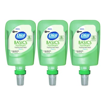 Dial Professional 1.2 L Basics Hypoallergenic Foaming Hand Wash Refill for FIT X2 Manual Dispenser - Fresh Floral Scent (3/Carton)