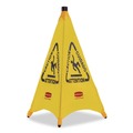 Safety Equipment | Rubbermaid Commercial FG9S0100YEL 3-Sided Fabric 21 in. x 21 in. x 30 in. Multilingual Pop-Up Wer Floor Safety Cone - Yellow image number 0
