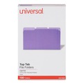 Office Jansan | Universal UNV10525 Legal Size Deluxe 1/3-Cut Colored Top Tab File Folders - Violet/Light Violet (100/Box) image number 0