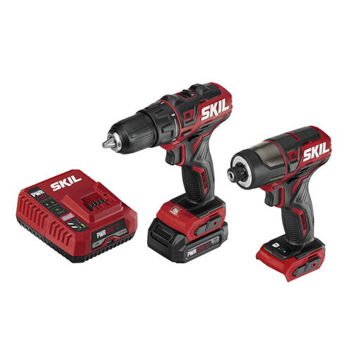 Combo Kits | Skil CB742901 12V PWRCORE12 Brushless Lithium-Ion 1/2 in. Cordless Drill Driver and 1/4 in. Hex Impact Driver Combo Kit (2 Ah) image number 0