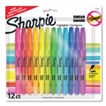 Highlighters | Sharpie 2157490 Chisel Tip Pocket Style Highlighters - Assorted Ink Colors/Assorted Barrel Colors (12/Pack) image number 0