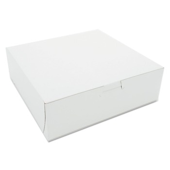 SCT 8 x 8 x 2.5 One-Piece Non-Window Paper Bakery Boxes - White (250/Bundle)
