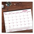  | Brownline C1731V 12-Month (Jan to Dec): 2026 22 in. x 17 in. Monthly Desk Pad Calendar - White/Burgundy Sheets, Black Binding, Clear Corners image number 1