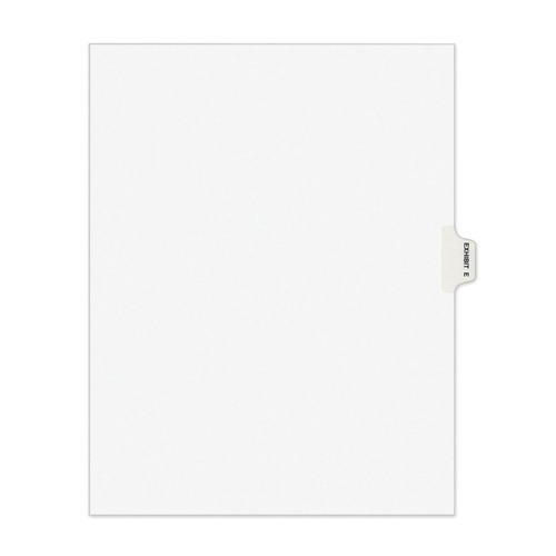  | Avery 01375 Avery-Style 26-Tab 'Exhibit E' Label Preprinted Legal Side Tab Divider - White (25-Piece/Pack) image number 0