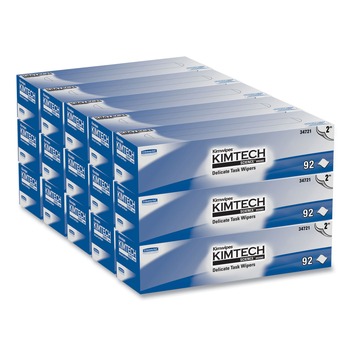 Kimtech Kimwipes 14.7 in. x 16.6 in. 2-Ply Delicate Task Wipers - Unscented, White (1350/Carton)