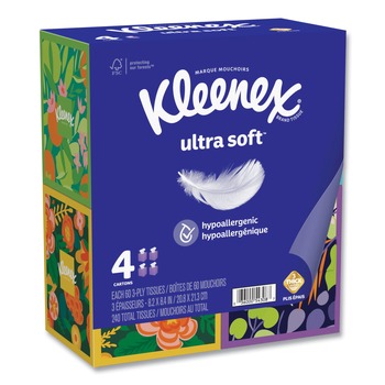 Kleenex Ultra Soft 3-Ply Facial Tissue - White (12/Carton)