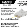 Klein Tools VDV826-729 Pass-Thru RJ45 CAT6 Gold Plated Modular Data Plug (10-Pack) image number 1