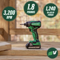 Metabo HPT WH18DDXM 18V Brushless Lithium-Ion Sub-Compact 1/4 in. Cordless Impact Driver (1.5 Ah) image number 3