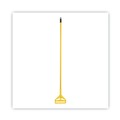 Mops | Boardwalk BWK620 60 in. Quick Change Side-Latch Plastic Mop Head Aluminum Handle - Yellow image number 0