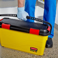 Mop Buckets | Rubbermaid Commercial HYGEN FGQ95088YEL HYGEN 6.8 Gallon Plastic Charging Bucket (Yellow) image number 9