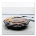 Food Service | SOLO 809014-PP94 OctaView 9.55 in. x 9.1 in. x 2.4 in. 38 oz. 3-Compartment Plastic Hinged-Lid Hot Food Containers - Black/Clear (100/Carton) image number 5