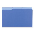 Office Jansan | Universal UNV10521 1/3 Cut Tab Legal Size Deluxe Colored Top Tab File Folders - Blue/Light Blue (100/Box) image number 2