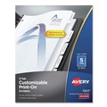 Office Jansan | Avery 11517 Print-On 11 in. x 8.5 in. 5-Tab 3-Hole Customizable Punched Dividers - White (125/Pack) image number 0