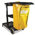 Labor Day Sale! Save $30 off $199! | Impact 6850 3 Shelves 1 Bin 20.5 in. x 48 in. x 38 in. Plastic Janitorial Cart - Yellow image number 0