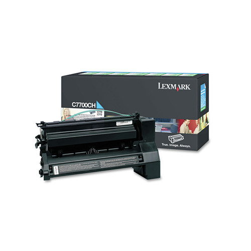 Ink & Toner | Lexmark C7700CH Return Program 10000-Page High-Yield Toner - Cyan image number 0