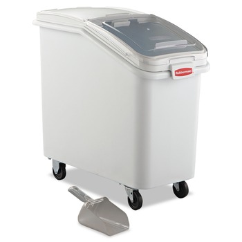Rubbermaid Commercial FG360288WHT 15.5 in. x 29.5 in. x 28 in. 26.18 gal. ProSave Mobile Plastic Ingredient Bin - White