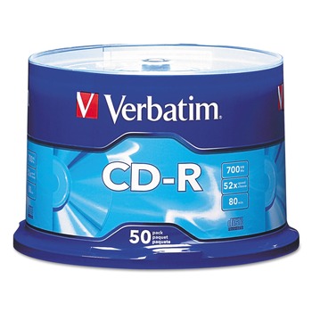 Verbatim 700 MB/80 min 52x CD-R Recordable Disc - Silver (50/Pack)