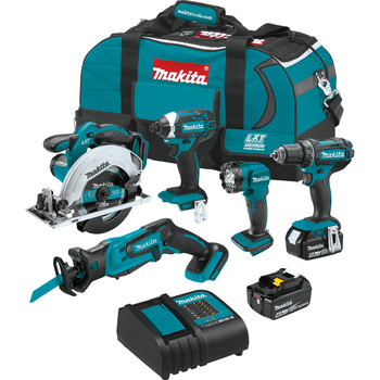 COMBO KITS | Makita XT510SM 18V LXT Lithium-Ion Cordless 5-Tool Combo Kit (4 Ah)