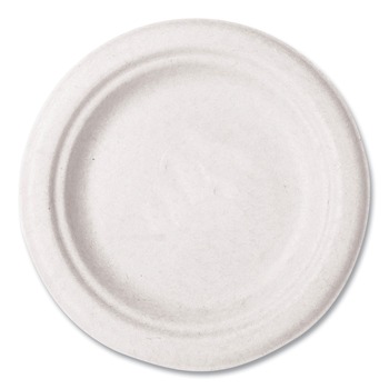 Vegware 6 in. Molded Fiber Compostable Tableware Plate - White (1000/Carton)