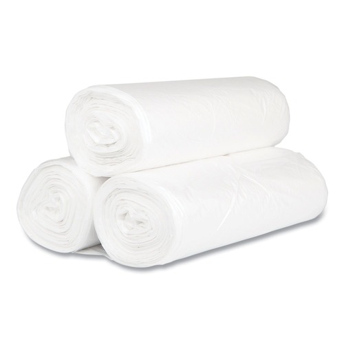 Trash Bags | Inteplast Group S386017N 60-Gallon 17 Microns 38 in. x 60 in. High-Density Interleaved Commercial Can Liners - Clear (200-Piece/Carton) image number 0