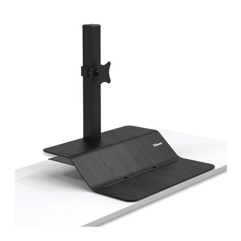 Fellowes Mfg Co. Lotus VE 29 in. x 28.5 in. x 42.5 in. Single Monitor Sit-Stand Workstation - Black