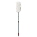 Rubbermaid Commercial FGT11000GY00 HiDuster 51 in. Overhead Duster Handle with Straight Launderable Head - Gray/White image number 0