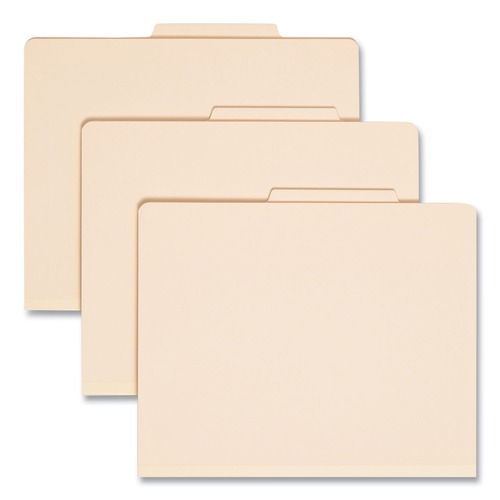 Office Jansan | Smead 13700 2 in. Expansion 1 Divider 4 Fasteners Four-Section Top Tab Classification Folders - Manila (10/Box) image number 0